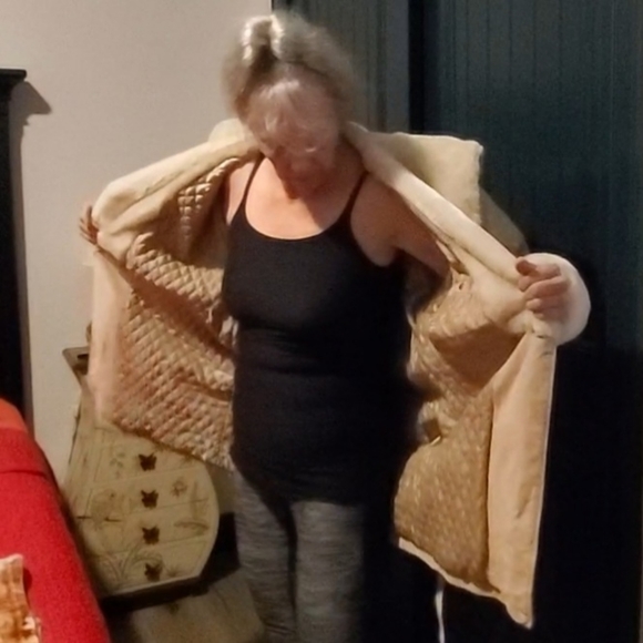 Wilson’s Leather Jacket Coat Faux Fur Long Suede Winter Wilson Tan Size M - Picture 5 of 15